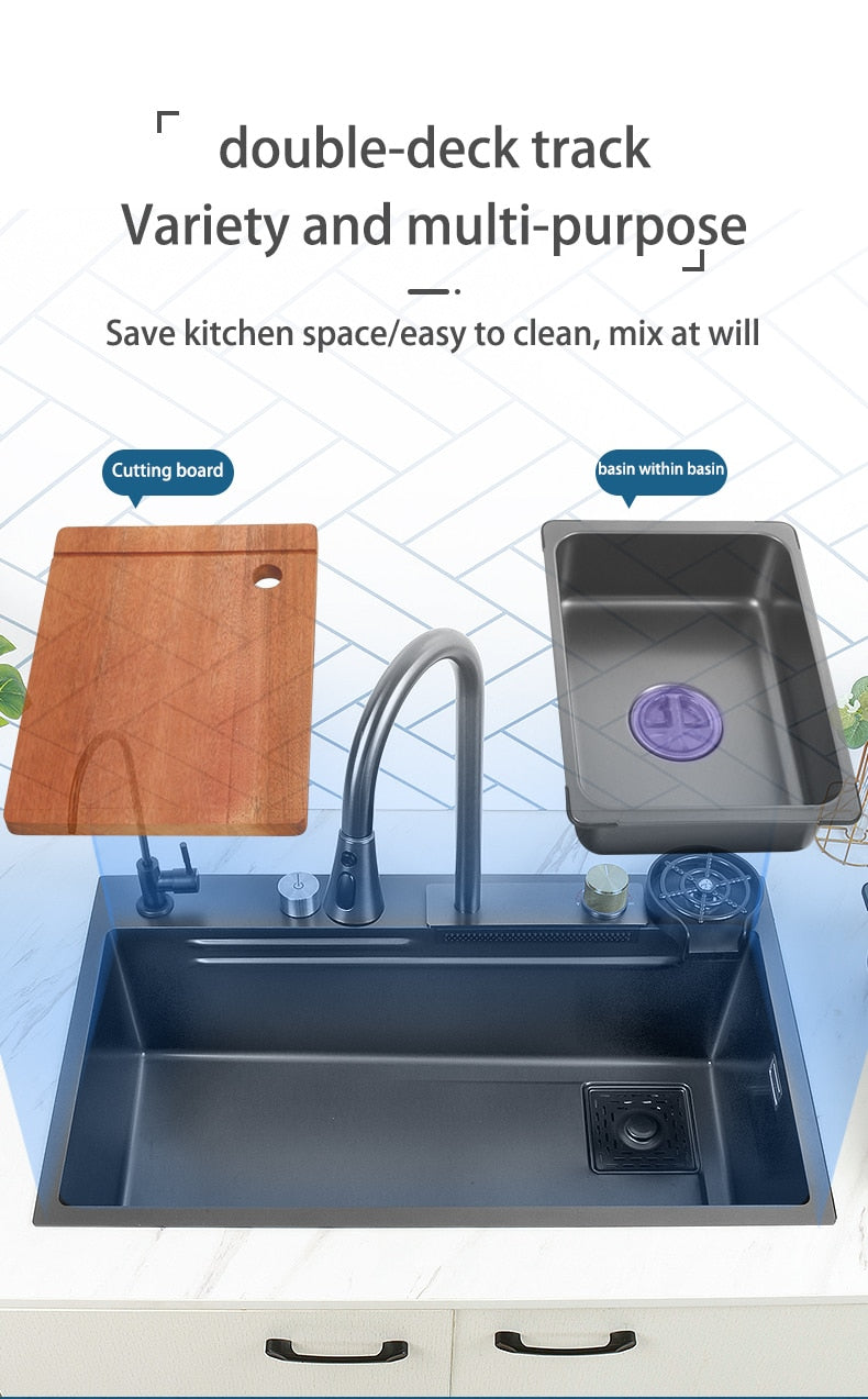 Modern kitchen sink (حوض مطبخ غسيل ذكي )