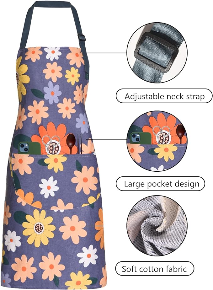 Pack Floral Apron مئزر المطبخ -مريلة